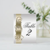 Gold Silver Verzierte formale Tischnummer (Stehend Vorderseite)