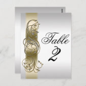 Gold Silver Verzierte formale Tischnummer (Vorne/Hinten)
