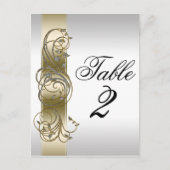 Gold Silver Verzierte formale Tischnummer (Vorderseite)