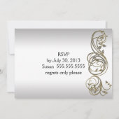 Gold Silver Verzierte offizielle Hochzeitsankündig Einladung (Rückseite)
