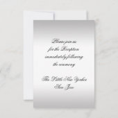 Gold Silver Verzierter Empfang Einladung (Rückseite)