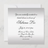 Gold Silver Verziertes formales Brautparty Einladung (Rückseite)
