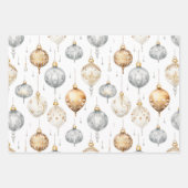 Gold Silver Vintage Christmas Ornaments  Geschenkpapier Set (Vorderseite 2)