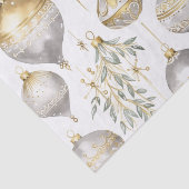 Gold Silver Vintage Weihnachtsschmuck Seidenpapier (Ausschnitt)