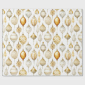 Gold Silver Watercolor Weihnachts-Weihnachtsschmuc Geschenkpapier (Flach)