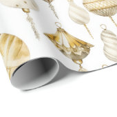 Gold Silver Watercolor Weihnachts-Weihnachtsschmuc Geschenkpapier (Rolleneckpunkt)