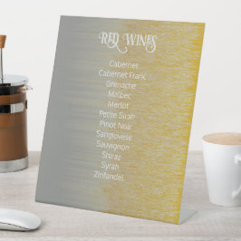 Gold, Silver Wedday Party Dinner Menu Sockelschild