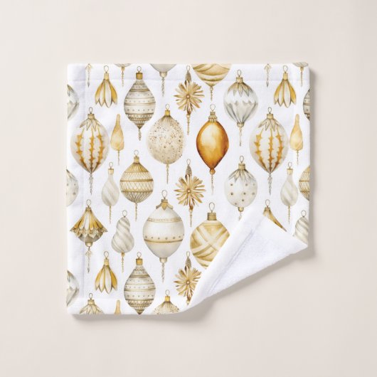 Gold Silver Weihnachtsschmuck Badhandtuch Set (Waschlappen)