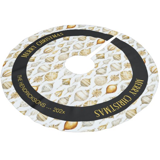 Gold Silver Weihnachtsschmuck Polyester Weihnachtsbaumdecke (Schrägansicht)