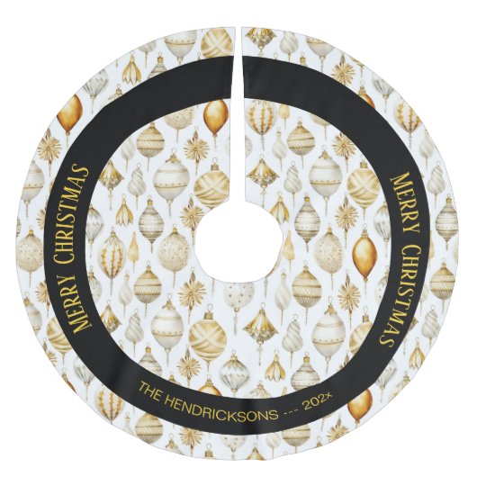 Gold Silver Weihnachtsschmuck Polyester Weihnachtsbaumdecke (Vorderseite)