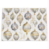 Gold Silver White Christmas Ornaments Geschenktasc Große Geschenktüte (Vorderseite)