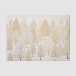 Gold Silver White Christmas Trees Seidenpapier