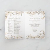 Gold Silver White Floral Folded Quinceañera Programm (Innenseite)