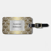 Gold Silver WHITE Prinzessin Tiara CUSTOM LUGGAGE Gepäckanhänger (Vorderseite horizontal)