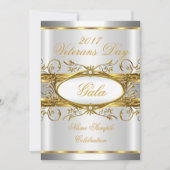 Gold Silver White und Gold Plaque Party Einladung (Vorderseite)