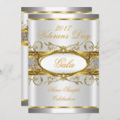 Gold Silver White und Gold Plaque Party Einladung (Vorne/Hinten)