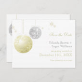 Gold Silver Winter Wedding Save the Date Ankündigungspostkarte (Vorne/Hinten)