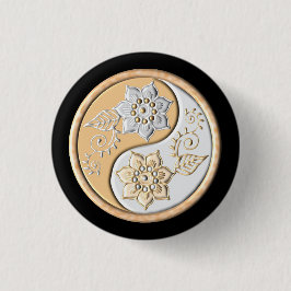 Gold & Silver Yin Yang Button