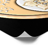 Gold & Silver Yin Yang  Poster (Ecke)
