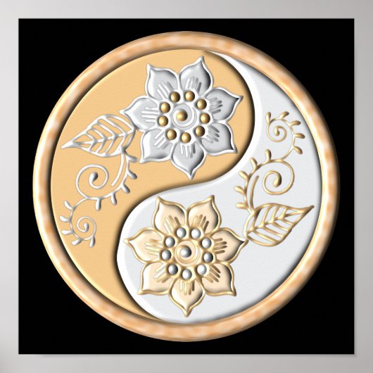 Gold & Silver Yin Yang  Poster (Vorne)