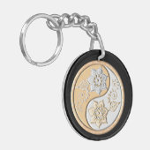 Gold & Silver Yin Yang  Schlüsselanhänger (Vorderseite links)