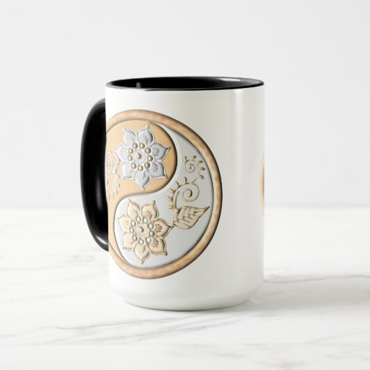 Gold & Silver Yin Yang Tasse (Vorderseite Links)