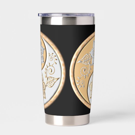 Gold & Silver Yin Yang water bottle Thermobecher (Rechts)