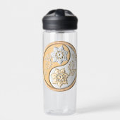Gold & Silver Yin Yang water bottle Trinkflasche (Vorderseite)