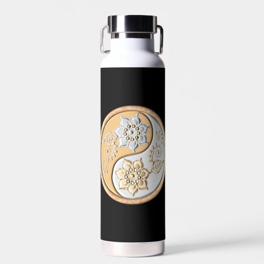 Gold & Silver Yin Yang water bottle Trinkflasche (Vorne)