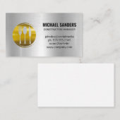 Gold Silverware Logo | Metallischer Hintergrund Visitenkarte (Vorne/Hinten)