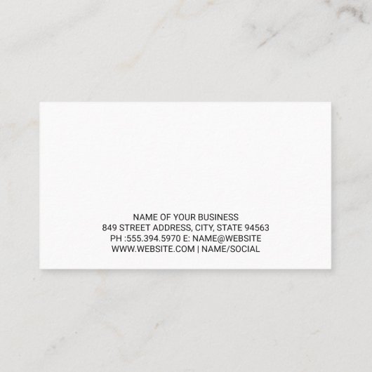 Gold Silverware Logo | Schwarzer Marmor Visitenkarte (Rückseite)