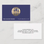 Gold Silverware Restaurant Logo Visitenkarte (Vorne/Hinten)