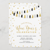 Gold Silvester Party, Corporate Holiday Party Einladung (Vorne/Hinten)