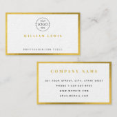 Gold Simple Business Logo Modern Minimalistisch Visitenkarte (Vorne/Hinten)