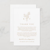 Gold Simple Elegance Cherry Blossom Hochzeit Dankeskarte (Vorne/Hinten)