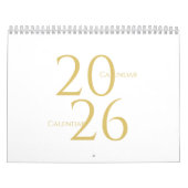 Gold Simple Elegant 2026 Calendar Kalender (Titelbild)