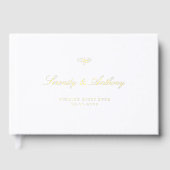 Gold simple elegant classic script wedding gästebuch (Vorderseite)