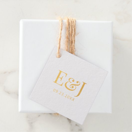 Gold Simple Elegant Couple Monogram Initials Geschenkanhänger (Mit Box)