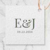 Gold Simple Elegant Couple Monogram Initials Geschenkanhänger (Rückseite)
