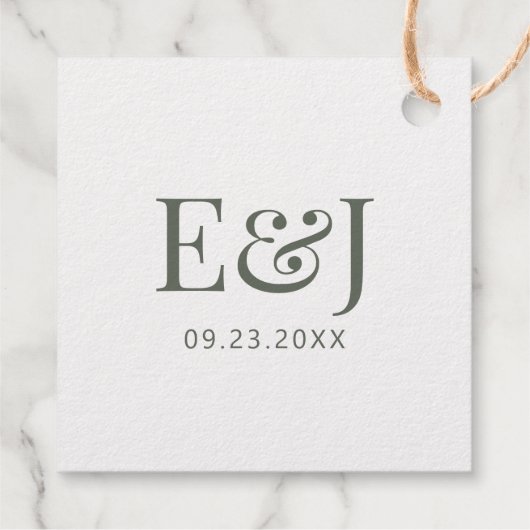 Gold Simple Elegant Couple Monogram Initials Geschenkanhänger (Rückseite)