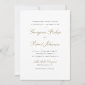 Gold Simple Elegant Script Typografy Wedding Einladung (Vorderseite)