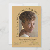 Gold Simple Foto Arch Retirement Party Einladung (Vorderseite)