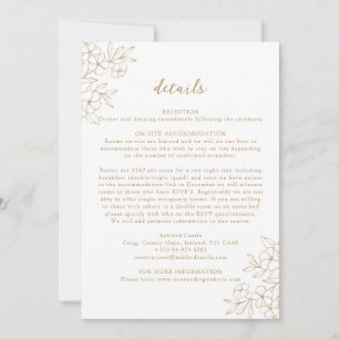 Gold Simple Minimal Cherry Blossom Details Card
