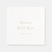 Gold Simple Minimalistisch Brautparty Napkins Serviette (Vorderseite)
