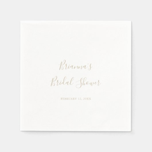 Gold Simple Minimalistisch Brautparty Napkins Serviette (Vorderseite)