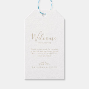 Gold Simple Minimalistisch Wedding Welcome-Begrüßu Geschenkanhänger