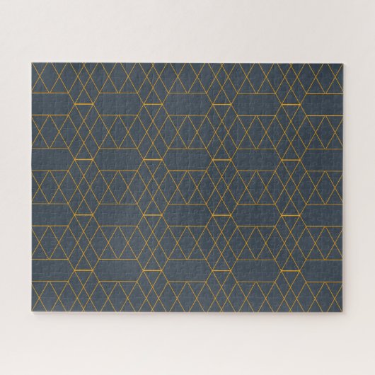 Gold, simple, modern, cool, trendy lines geometric puzzle (Horizontal)