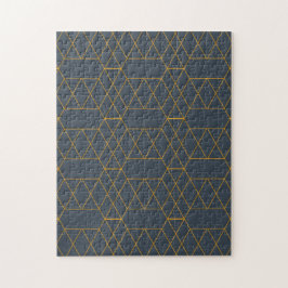 Gold, simple, modern, cool, trendy lines geometric puzzle