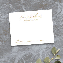 Gold Simple Modern Script Graduate Beratung & Wüns Mitteilungskarte