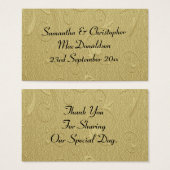 Gold simple pattern Gastgeschenk Hochzeit Dankesch (Vorne & Hinten)